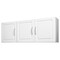 White Wall-Mounted Laundry Cabinet with 3 Doors and Adjustable Shelves 54 in